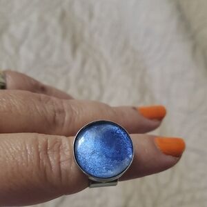 Elegant Blue Silver Ring